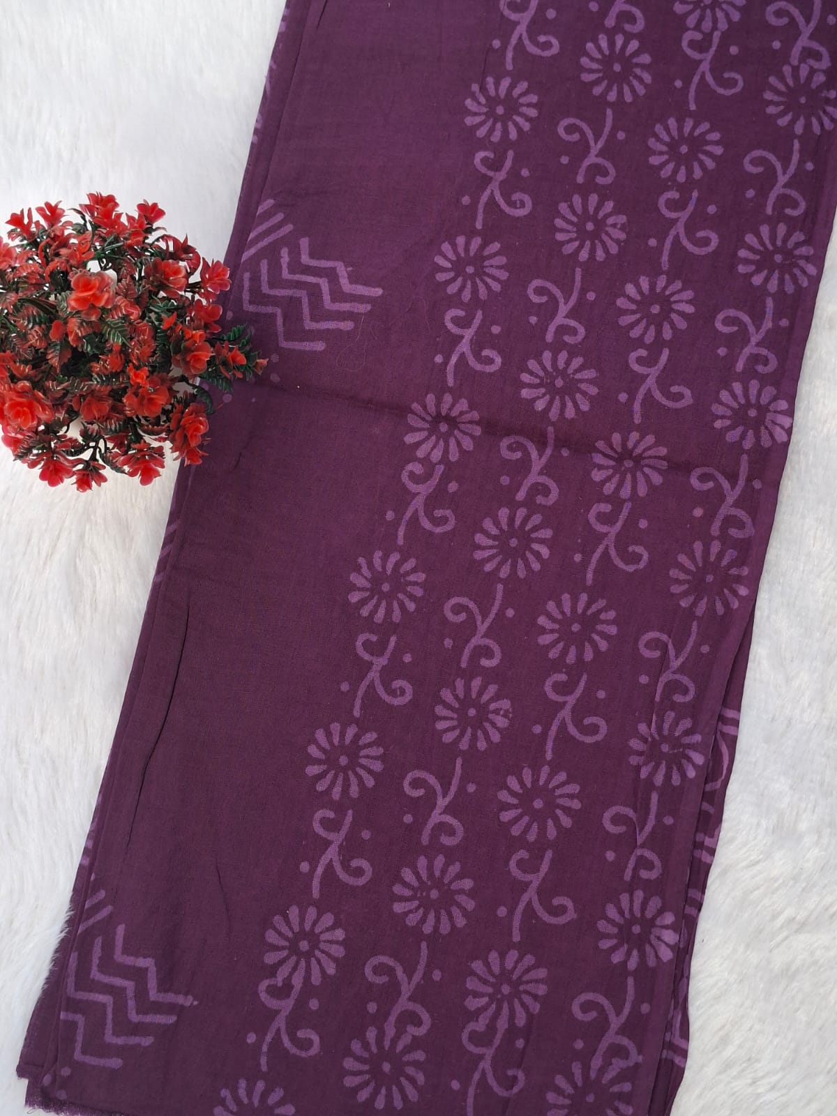 Pure Cotton Unstitched Suit - Cotton Dupatta