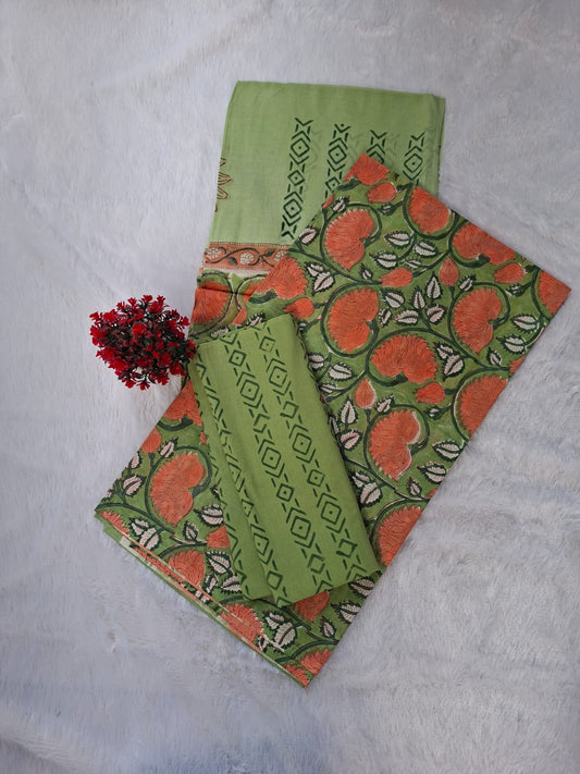 Pure Cotton Unstitched Suit - Cotton Dupatta