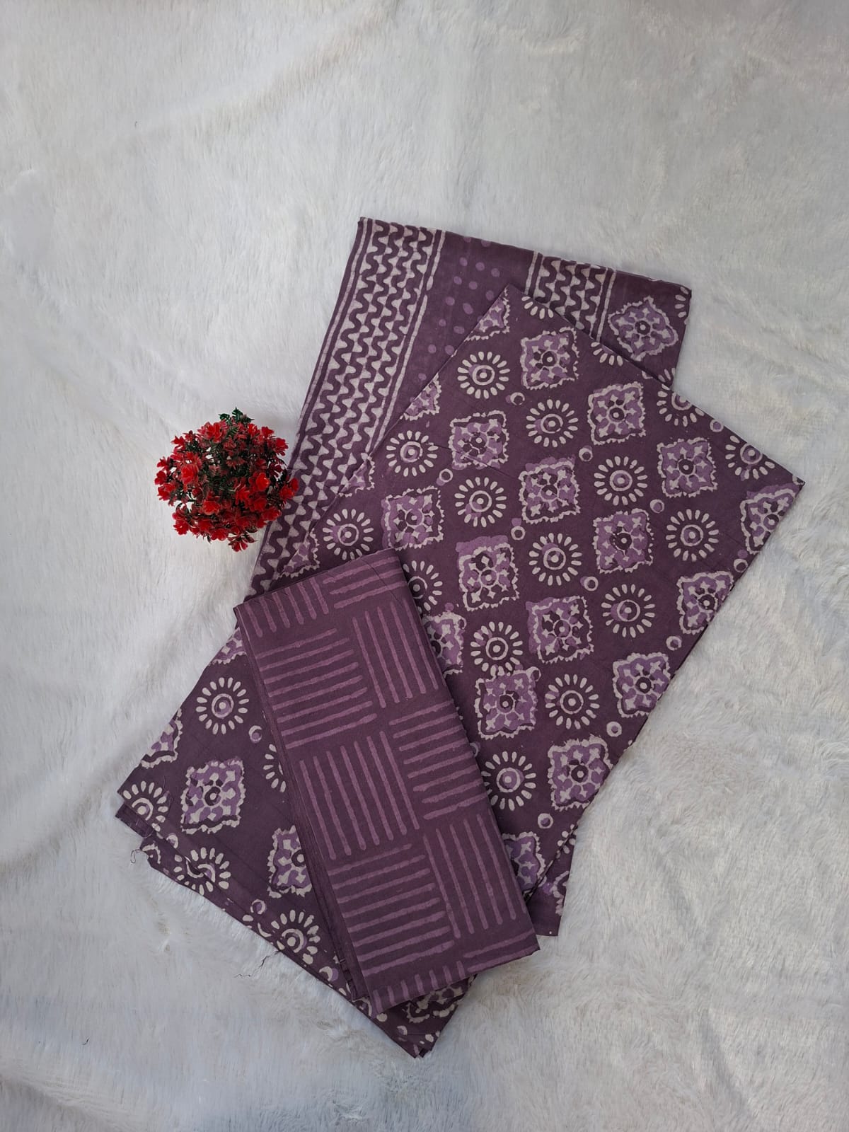 Pure Cotton Unstitched Suit - Cotton Dupatta
