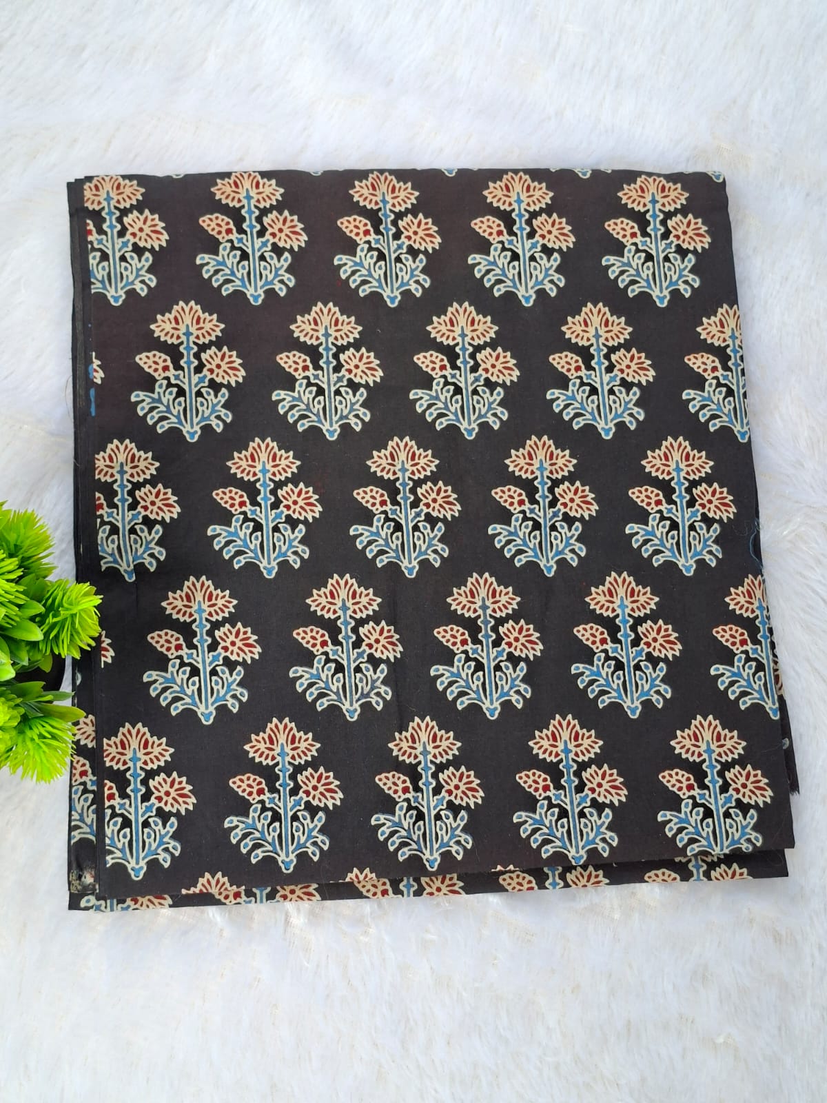 Patchwork dupatta cotton suit-Black