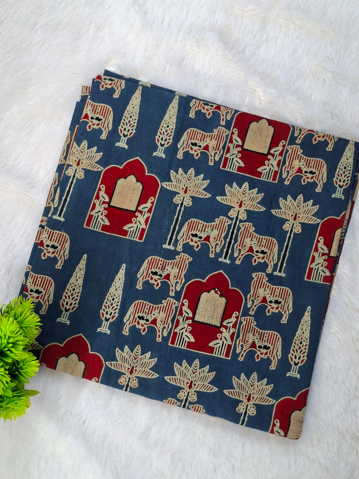 Patchwork cotton suit-Blue