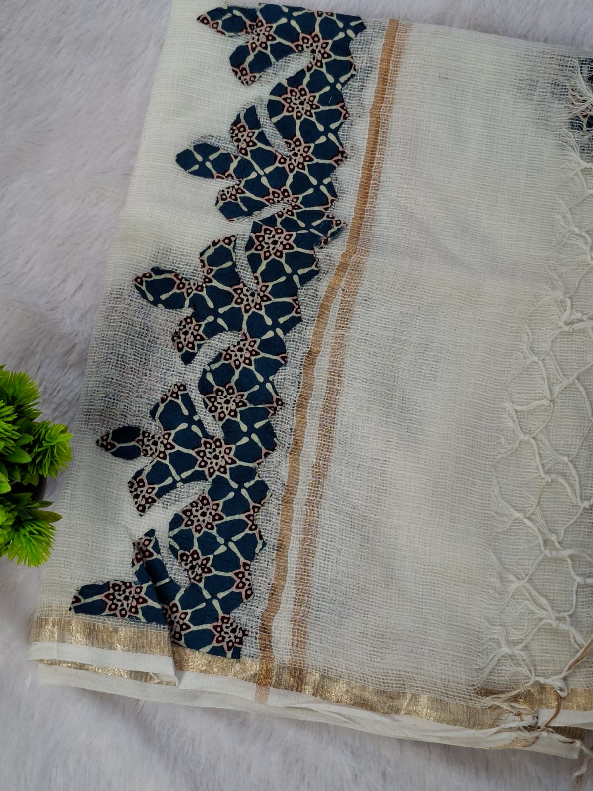 Patchwork cotton suit-Blue