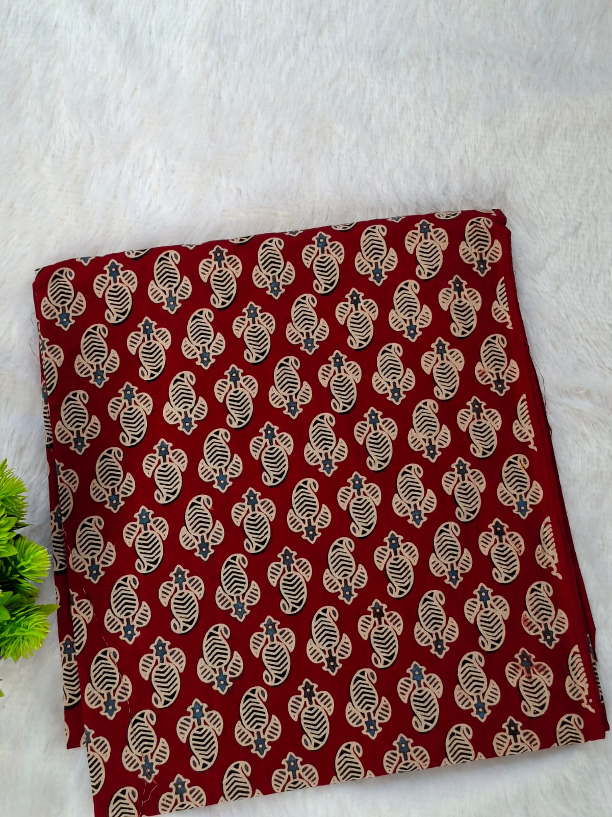 Patchwork dupatta cotton suit-Red