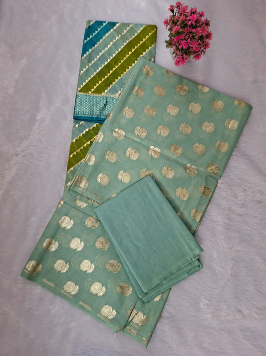 Sky Blue Cotton Handbrush Dupatta IM_PCHBK2