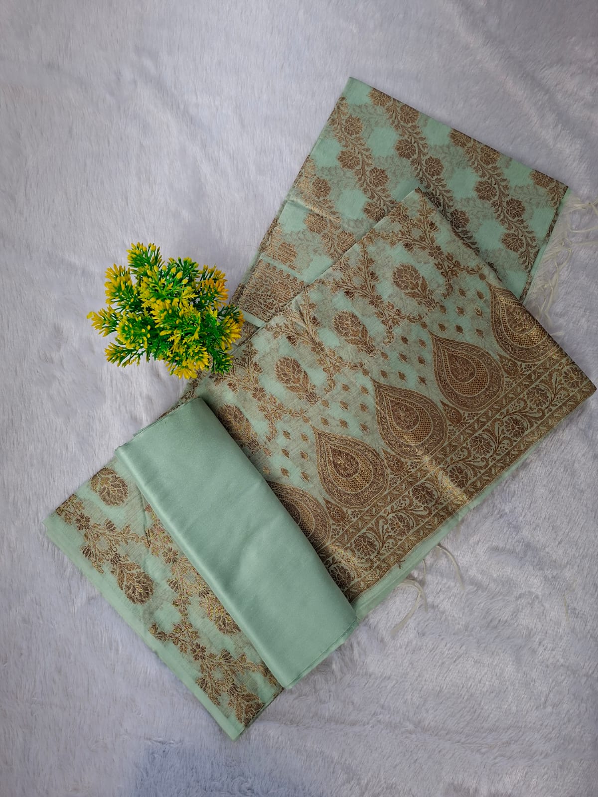 Sea Green Cotton Banarasi Suit IM_CPV6